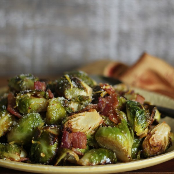 Air Fried Crispy Brussels Sprouts with Lemon, Garlic, and Parmesan